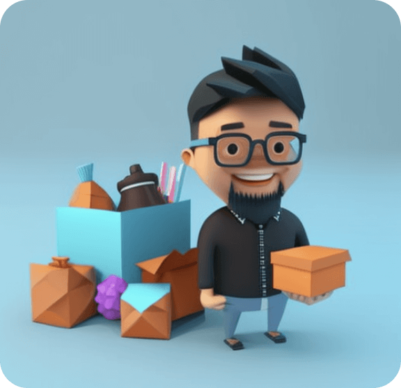 3d cartooned image of Todd Li made with the AI service
