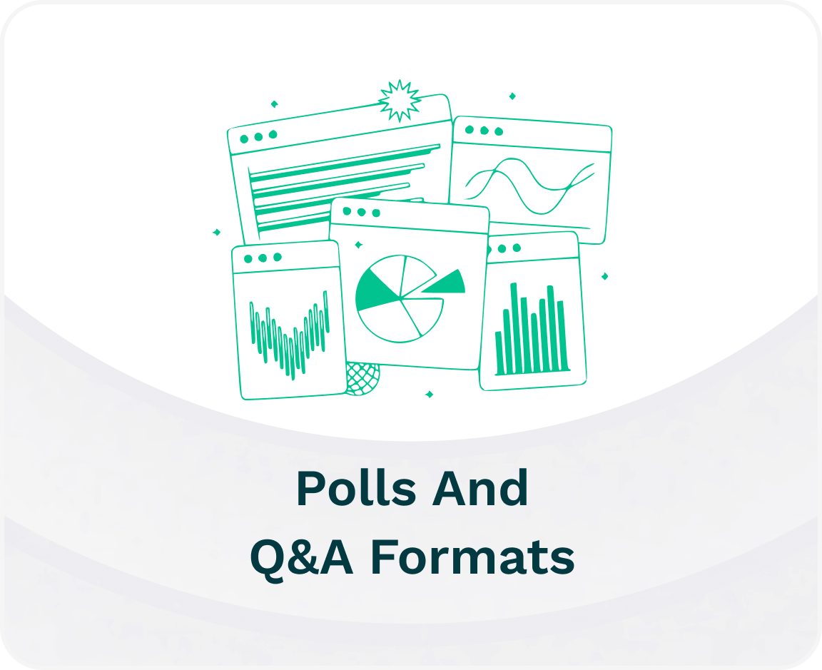 an image of the upcoming polls and Q&A formats feature